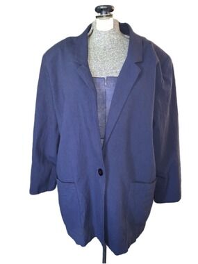Women's Functionals Navy Cotton Blazer Plus Size 16